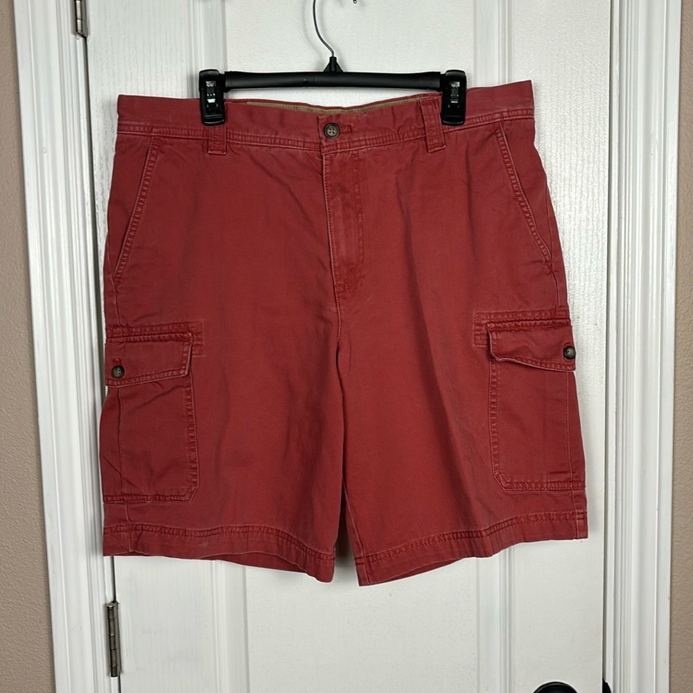 Izod Men's Cargo Flat Front Zip Fly Chino Summer Casual Shorts Size 36 Pre-Owned
